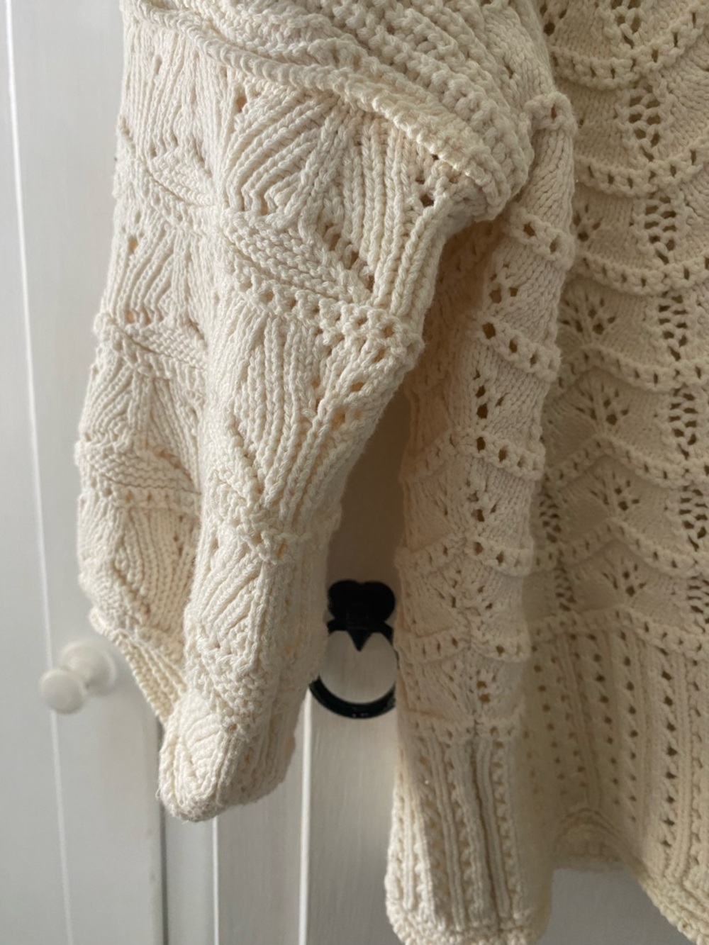 Veronica Beard Cream Openwork Knit Cardigan Sweater - Picture 5 of 7